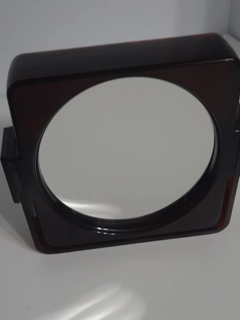 Vintage Trina Vanity Mirror Faux Tortoise Shell Japan 7x7 Mid Century